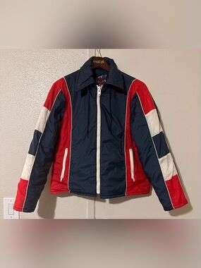 Vintage Unisex Color Block Navy Red Skiing Snow Jacket Pro Action by Campus